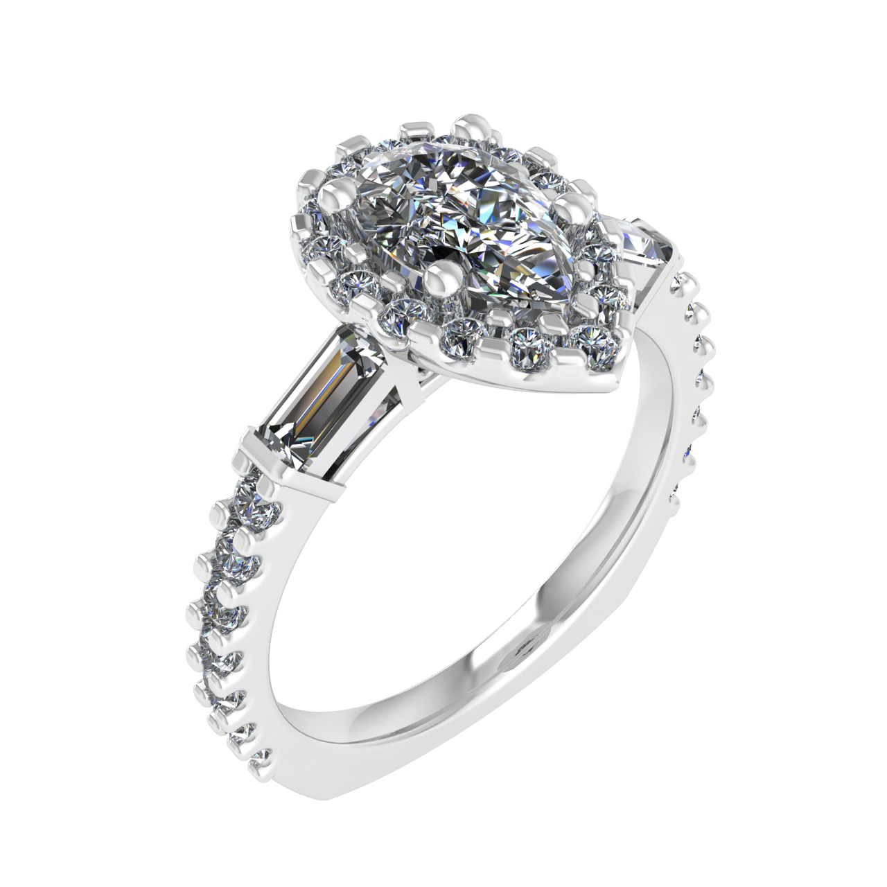 HALO 8.00mm x 5.00mm PEAR ENGAGEMENT RING